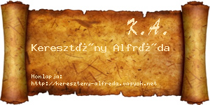 Keresztény Alfréda névjegykártya